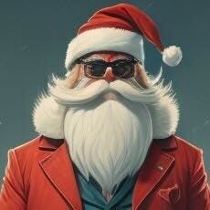 Picture of Santa dressed as a spy